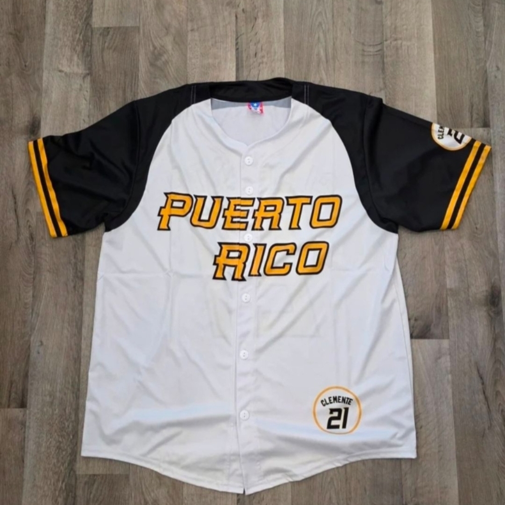 Puerto Rico Roberto Clemente Baseball Jersey Size Adult Small-Medium
